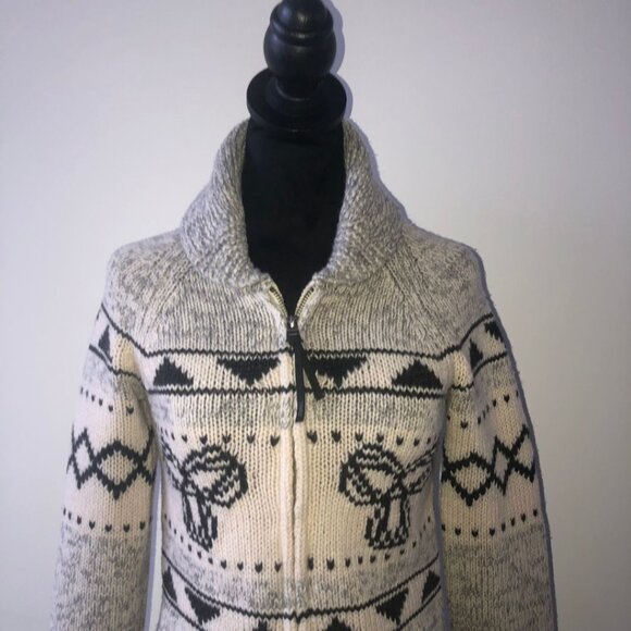 Aritzia TNA Sea to Sky Cowichan Zip Cardigan Sweater in 100% Lambswool Size S - Picture 3 of 16